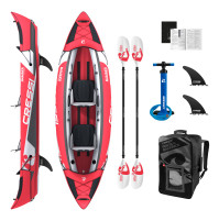 Inflatable Namaka Double seat IKAYAK Set - Red Color - Length 325 cm / 10’7’’ - HS-CNC011080 - hydrosport Cressi